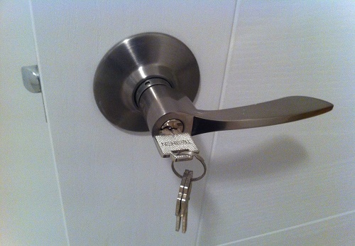 Installed Door Handle Lock